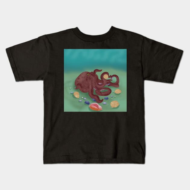 Octopus's Garden Kids T-Shirt by HyzenthlayRose